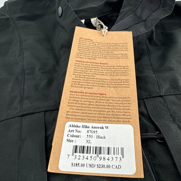Fjallraven Women's Black Abisko Hike Anorak Jacket Size XL - Picture 9 of 12
